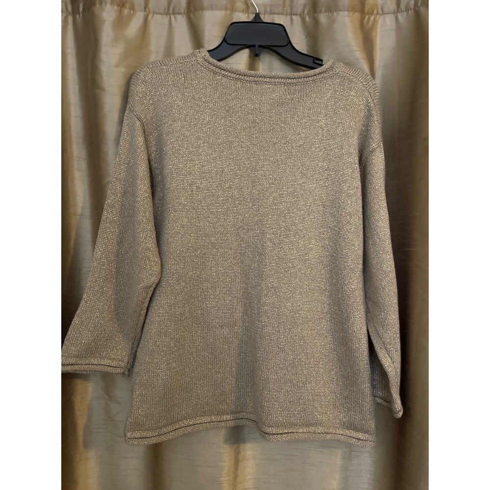 Lulu B women gold metallic sweater S/M - Picture 8 of 9